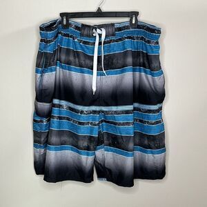 Kanu Surf Men's Board Swim Surf Shorts Aqua And Black  Size 5X